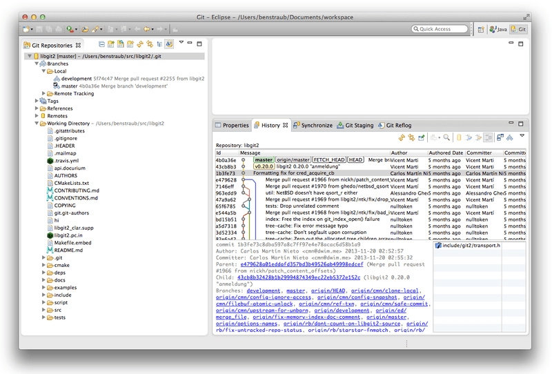 Eclipse's EGit environment.